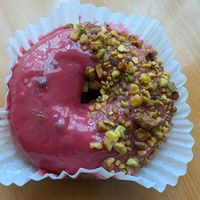 Raspberry and pistachio at O.verte Donuts 오베흐트 도넛 in Seoul