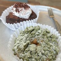 Matcha one and chocolate hazelnut one  at O.verte Donuts 오베흐트 도넛 in Seoul