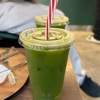Matcha ice tea at O.verte Donuts 오베흐트 도넛 in Seoul