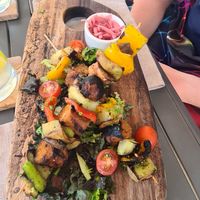 Grilled Kabob Skewer at Mother Earth Vegan Restaurant in Tamarindo