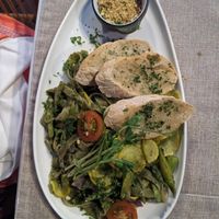 Gluten free pesto alfredo at Mother Earth Vegan Restaurant in Tamarindo