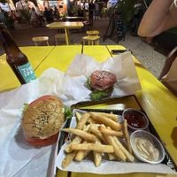 Burger and Chips  at Mother Earth Vegan Restaurant in Tamarindo