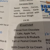 Menu excerpt at Harry's Place CIC in Ballynahinch