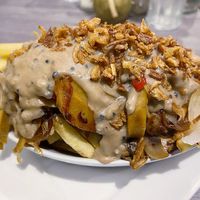 Dirty fries with pepper sauce at Harry's Place CIC in Ballynahinch