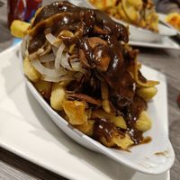 Not today seitan chips (roasted seitan, mushrooms, onions and gravy) at Harry's Place CIC in Ballynahinch