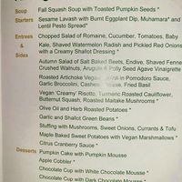 The menu at Veg Society of DC in Washington