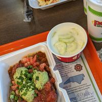 Vegan Potato & Vegan Nachos at Petro's Chili & Chips in Knoxville