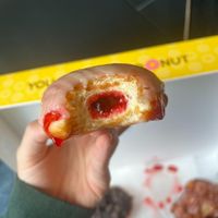 raspberry filled vanilla glaze at The Donut Patch in Oviedo