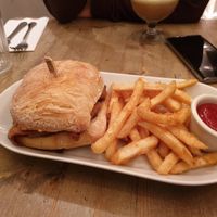 Philly cheesesteak with amazing fries at Red Bamboo in New York City