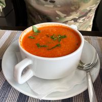 tomato-lentils soup at Natali Cafe-bar in Gorno-altaysk