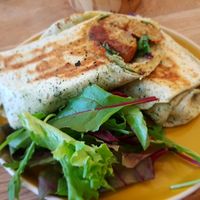 Falafel salad wrap made on request at Vibes in Dorchester