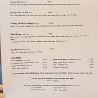 The menu at Vibes in Dorchester