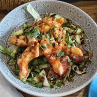 Vegan prawns at Vibes in Dorchester