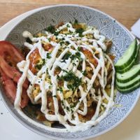 Potato wedges with jackfruit at Vibes in Dorchester