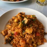 Vegan paella at Emelina's in San Carlos