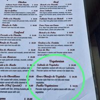 3 vegan options   at Emelina's in San Carlos