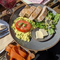 Scrambled Vegg with salmon. Tasted amaaaaazing! The salmon is not worth it though. at Mana Food - Moabit in Berlin