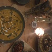 Soup, Mana‘s Mushroom, Dip Trio, Hot Chocolate   at Mana Food - Moabit in Berlin