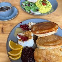 Pancakes and scrambled veggs. at Mana Food - Moabit in Berlin