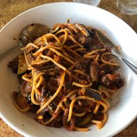 Vegan pasta at Marion Bay Tavern in Marion Bay