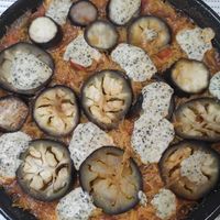 Fideuá de berenjenas con alioli de alga nori at Saboro Comida Consciente in Castellon De La Plana