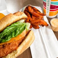 Spicy Chik’n Sandwich  at PLNT Burger in Alexandria