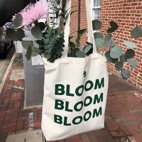 Bag full of flowers and eucalyptus we bought! $1.50 / stem!  at Mason & Greens in Alexandria