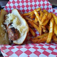 Beyond sausage no cheese at Cafe International in Helen