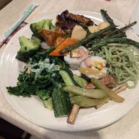 My first plate (buffet) at Trendy Vegan in Houston