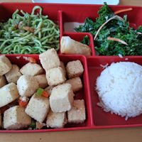 Bento Box with Salt and Pepper Tofu at Trendy Vegan in Houston