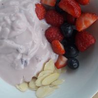 soy Joghurt fresh fruits and almonds at Claymore Vegetarian Guest House in Edinburgh