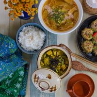 Vietnamese styled food at Earth Cafe in Dong Hoi