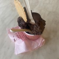 Dark chocolate & chocolate cookie with wafer (all vegan)  at Anita La Mamma Del Gelato in New York City