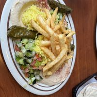 Vegetarian plate made vegan   at Jerusalem in Denver