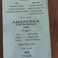 Menu at Fojol bros in Cottonwood