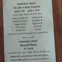 Menu at Fojol bros in Cottonwood
