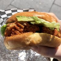 Chicken sandwich at Burger Fiancé in Montreal