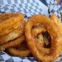 Best chunky onion rings ever! at Burger Fiancé in Montreal