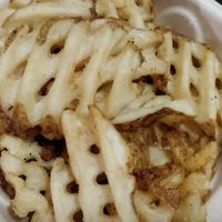 Waffle fries at Burger Fiancé in Montreal