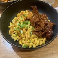 Mac n cheeze with pulled pork  at Burger Fiancé in Montreal