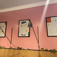 Cute wall  at Burger Fiancé in Montreal