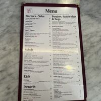 Menu  at Burger Fiancé in Montreal
