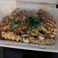 Vegan poutine at Burger Fiancé in Montreal