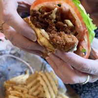 Chick’n burger   at Burger Fiancé in Montreal