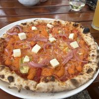 Vegan pizza  at Hone's Garden in Northland