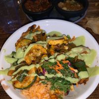 The vegan bowl with the traffic light salsa at Bonez in Crested Butte