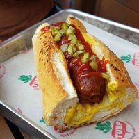 Vegan hotdog at TURP in Istanbul