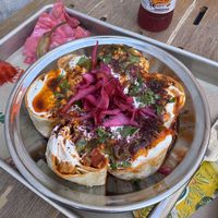 Vegan yogurt tantuni and şalgam   at TURP in Istanbul