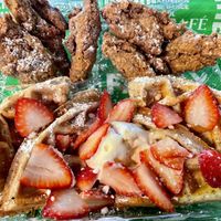 Brunch option. Chicken & Waffles  at Karelyns Vegan Soul Café in Orlando