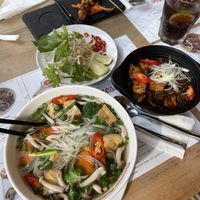 Pho chai  and tofu with eggplants at Vietnamese Foodies in Dubai